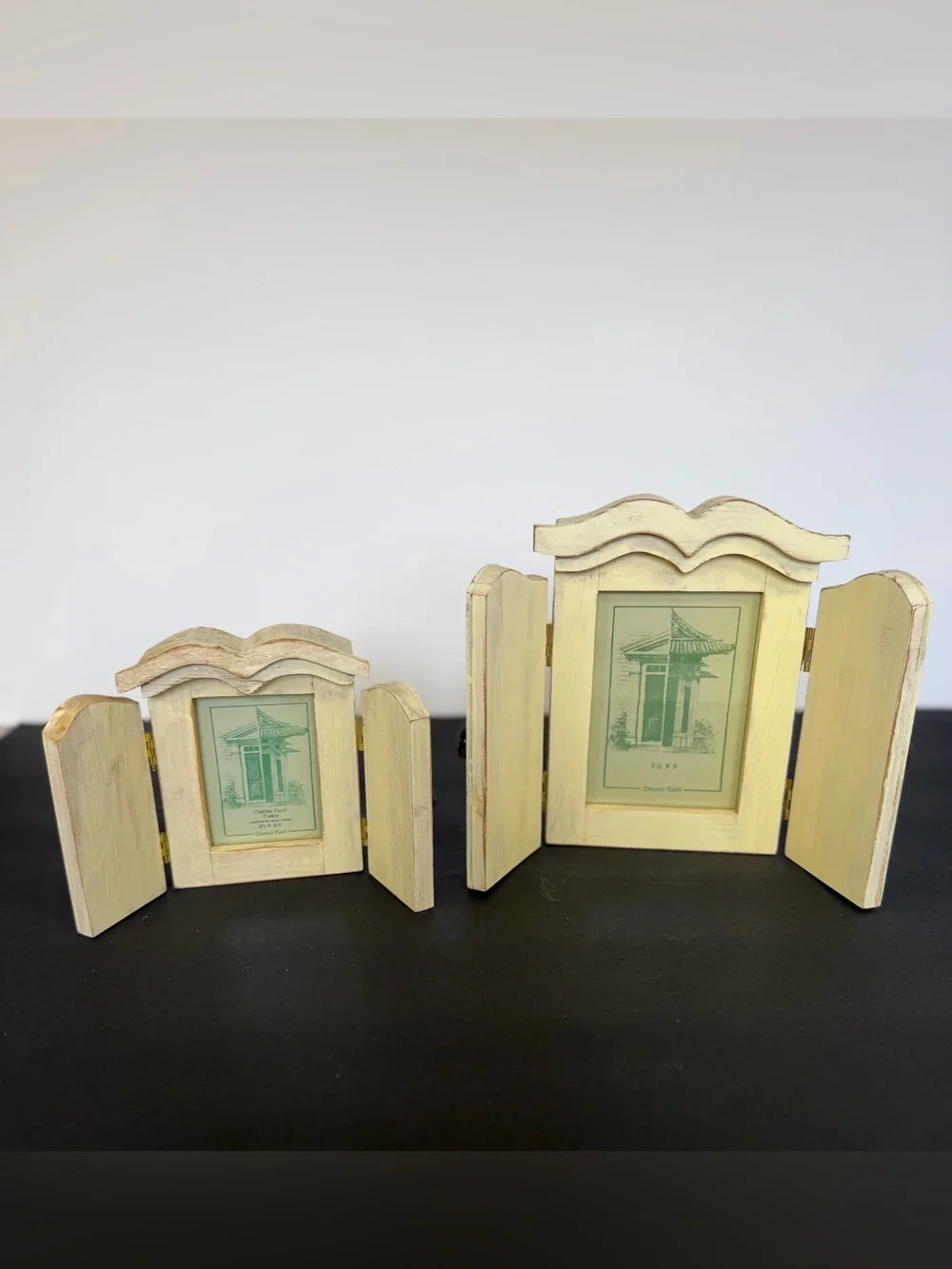 Dennis East Wardrobe Closet Style Wood Photo Frame Picture Frame W/ Doors Set 2